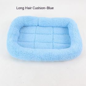 Teddy Bichon Cage Mat Small And Medium Dog Mat TeddyPomeranian Cotton Cushion (Option: Sky Blue Long Hair-XL Extra Large 9050cm)
