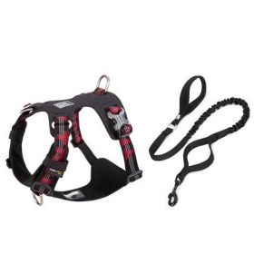 Large Pet Walking Dog Traction Rope Chest Strap (Option: Black red-XS)